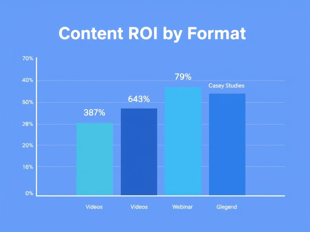 Comparison chart showing ROI of different content types including blog posts, videos, and infographics