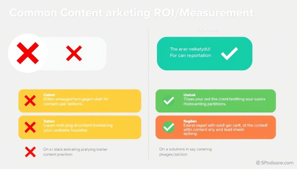 Diagram showing common content marketing ROI measurement mistakes and how to fix them